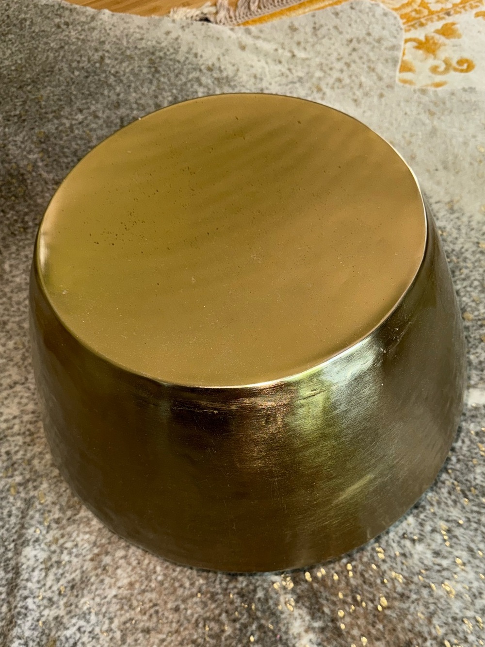 Metallic Round Accent Stool / Table - Gold Tone 14 ‘W from top x18 Tall - Picture 4 of 16